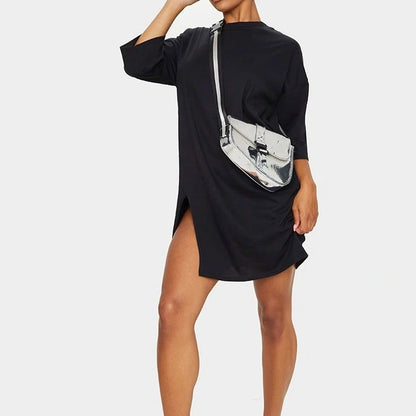 Chic® Slit T-Shirt Dress with Shorts