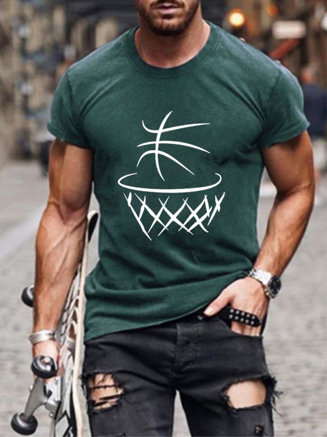 Men's Basketball Lovers Supporter Fans Casual Tee