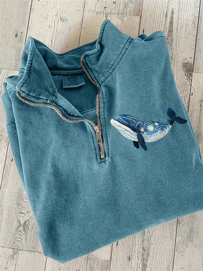 Species Of Whales Art Zip Up Sweatshirt