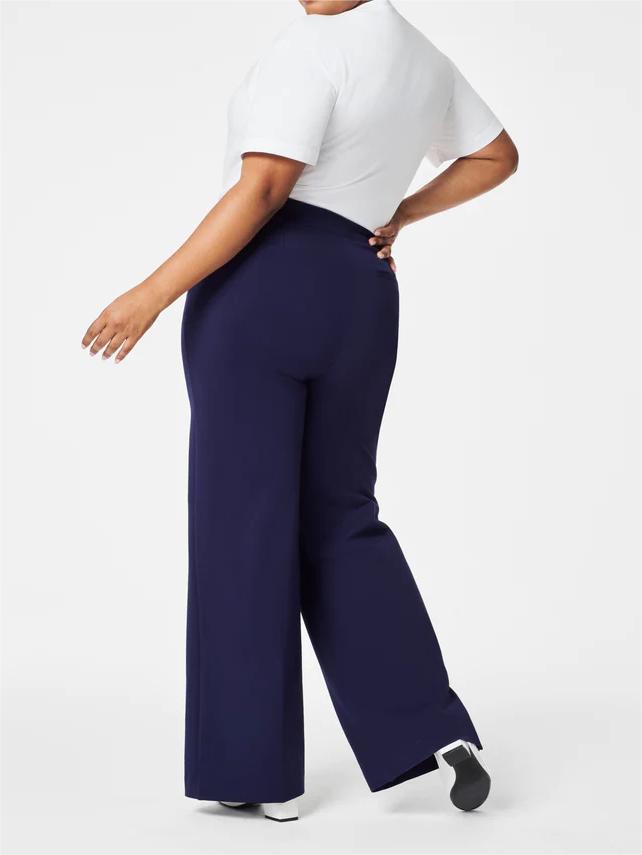 Tummy Control Button Wide Leg Pant