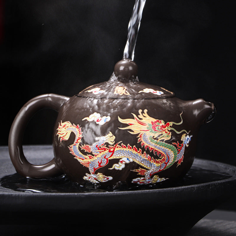 COLOR-CHANGING DRAGON & PHOENIX TEAPOT