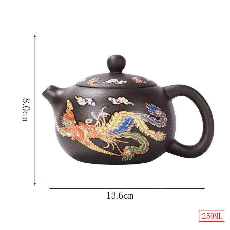 COLOR-CHANGING DRAGON & PHOENIX TEAPOT