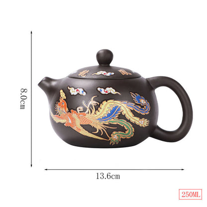 COLOR-CHANGING DRAGON & PHOENIX TEAPOT