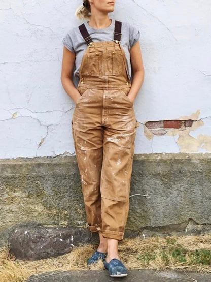 Women's Duck Bib Overalls Canvas Workwear Dungarees