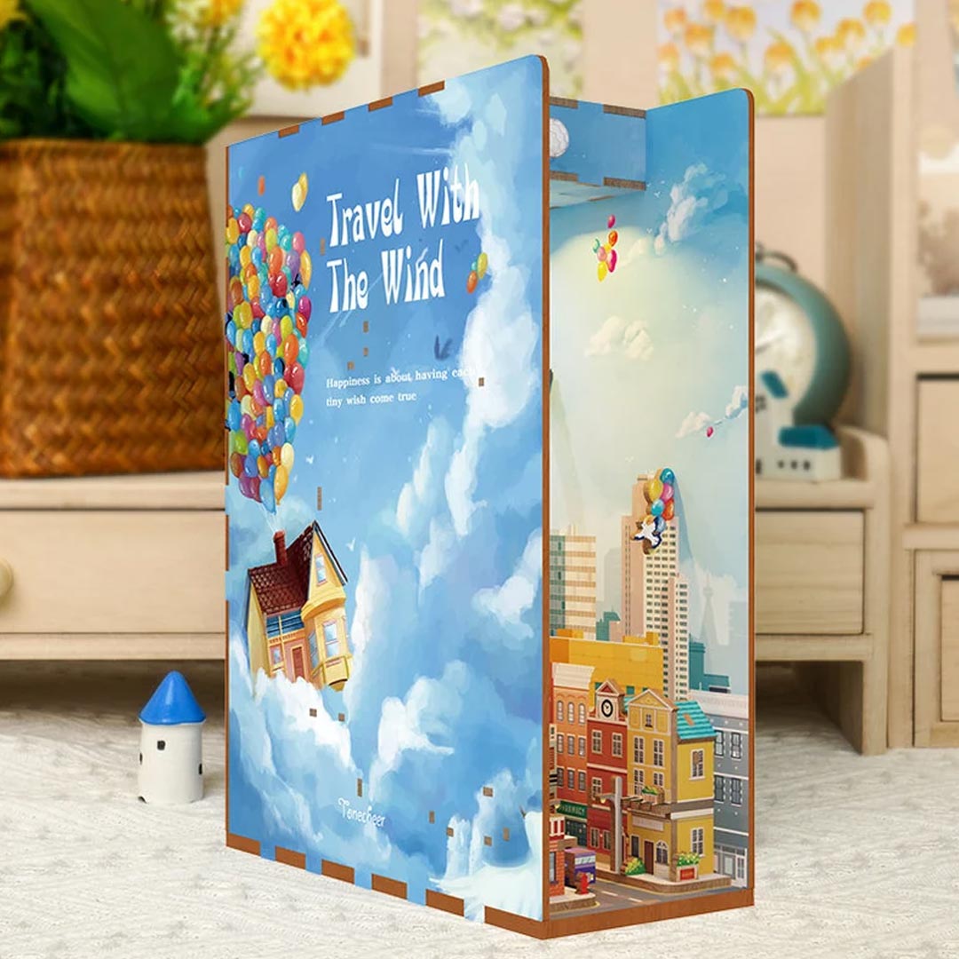 Travel With The Wind Wooden Puzzle Book Nook