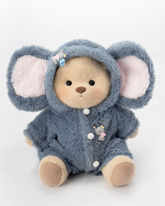 Getahug Fluffy Little Elephant Bear | Handmade Jointed Teddy Bear Gift