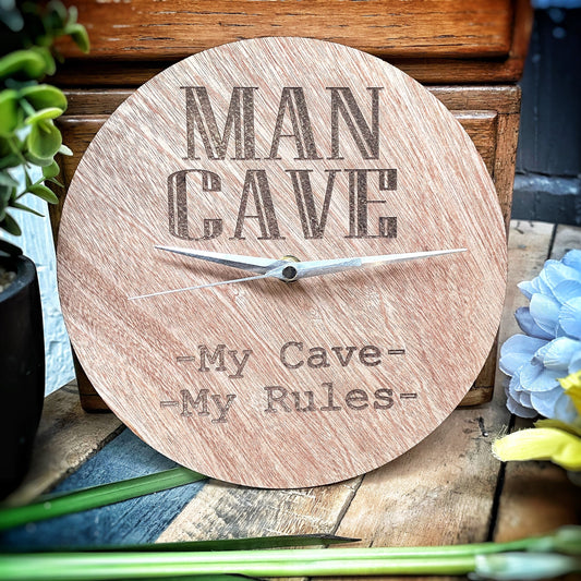 Man Cave Wood Clock