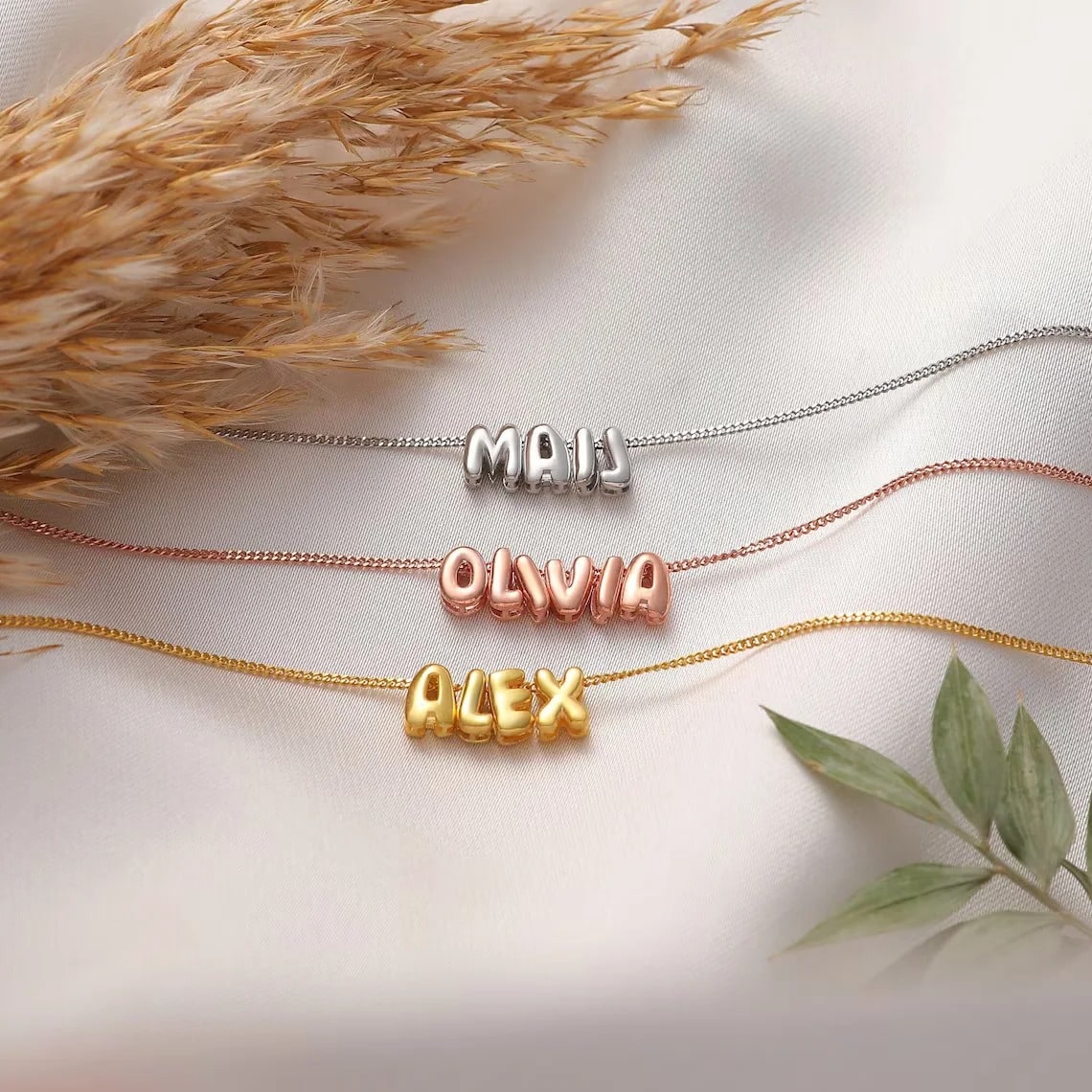 Personalized Bubble Name Necklace