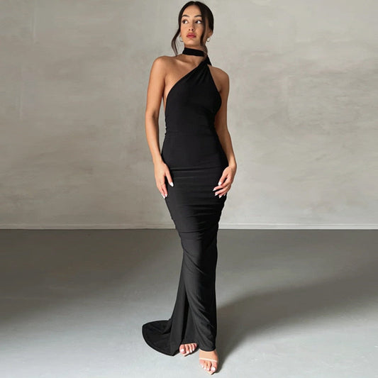 Sonata Oblique Shoulder Maxi Dress