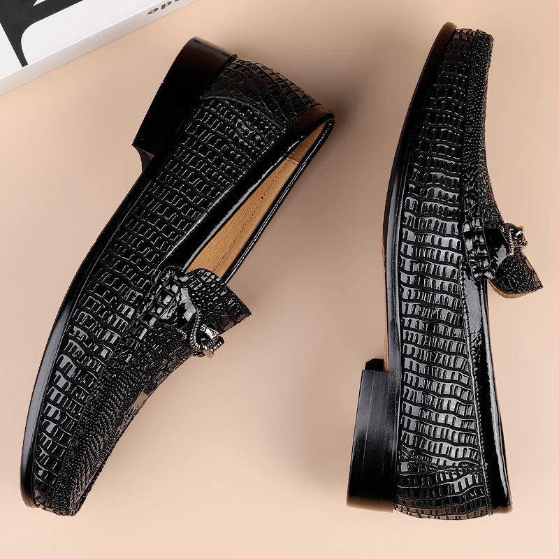 CROCO-EMBOSSED SOVEREIGN LOAFERS