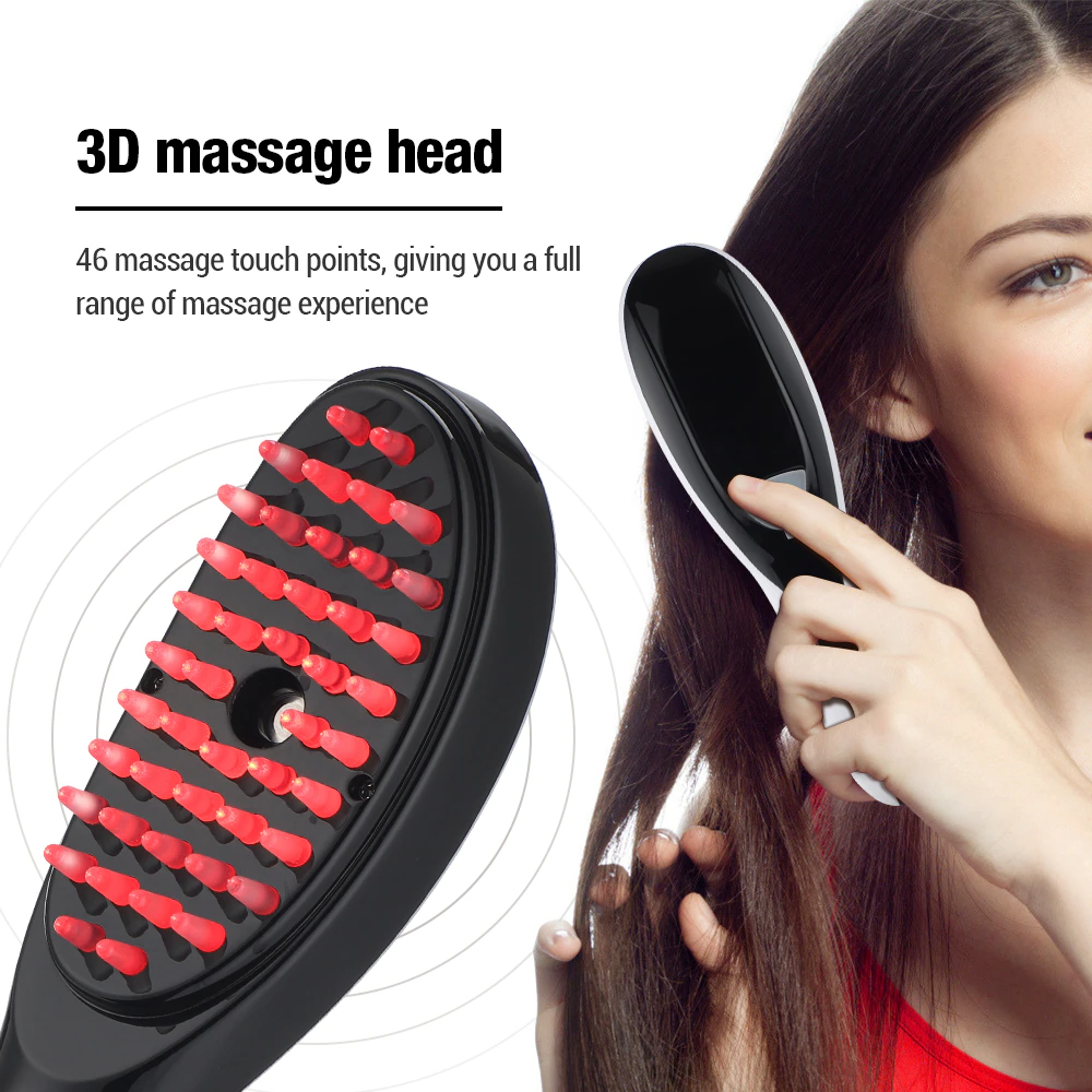 LED Infrared Hairbrush with Oil Diffuser