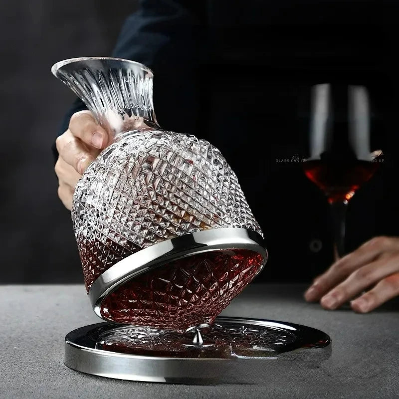 Rotating Crystal Wine Decanter