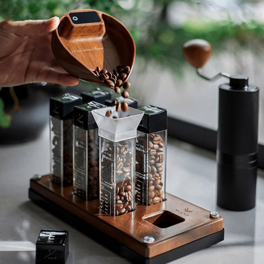 Electronic Walnut Coffee Scale With Leaf Shade