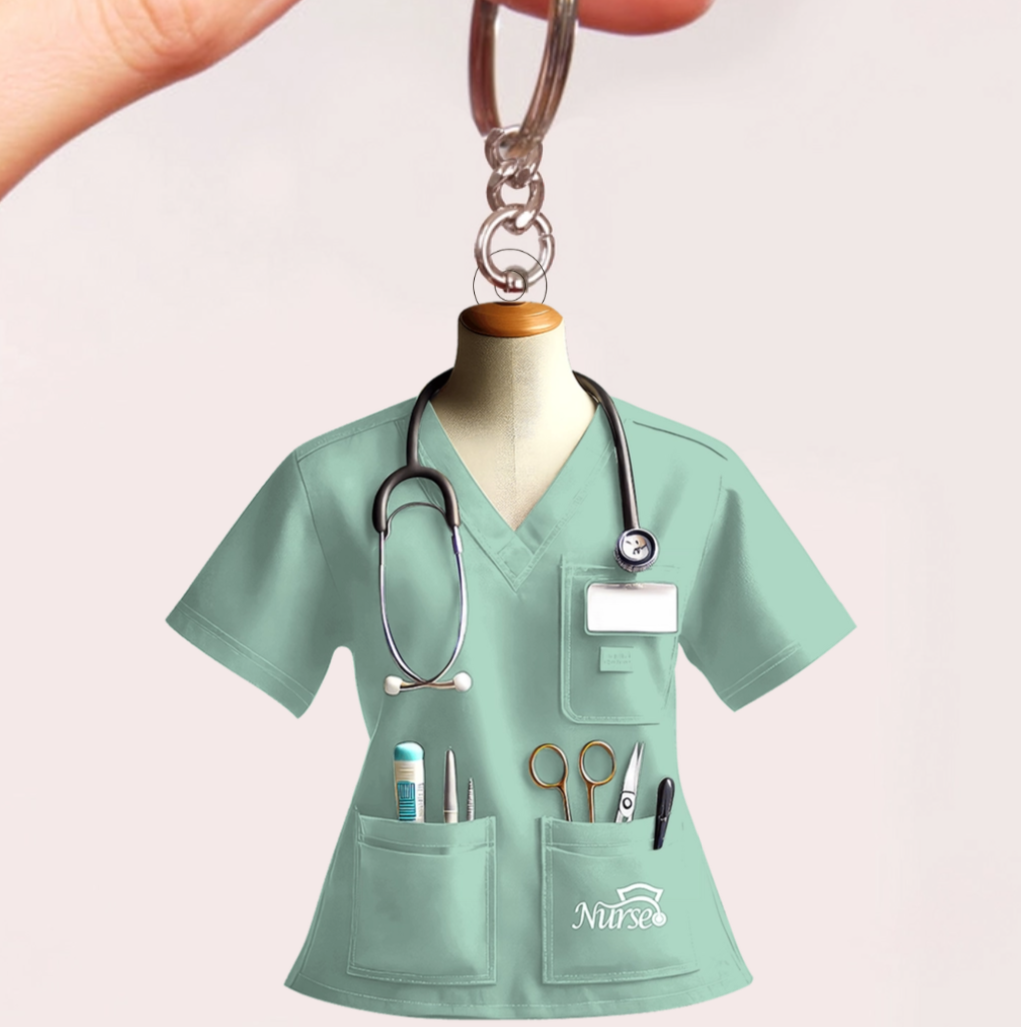 Nurse Uniform Custom Name Personalized Keychain