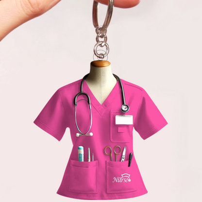 Nurse Uniform Custom Name Personalized Keychain