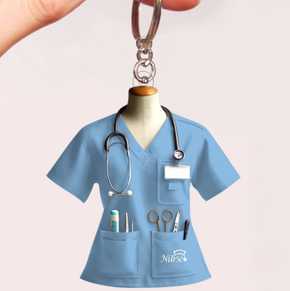 Nurse Uniform Custom Name Personalized Keychain