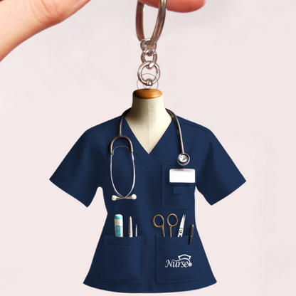 Nurse Uniform Custom Name Personalized Keychain