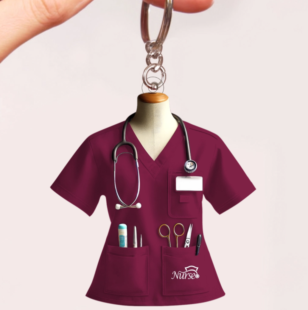 Nurse Uniform Custom Name Personalized Keychain