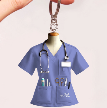 Nurse Uniform Custom Name Personalized Keychain