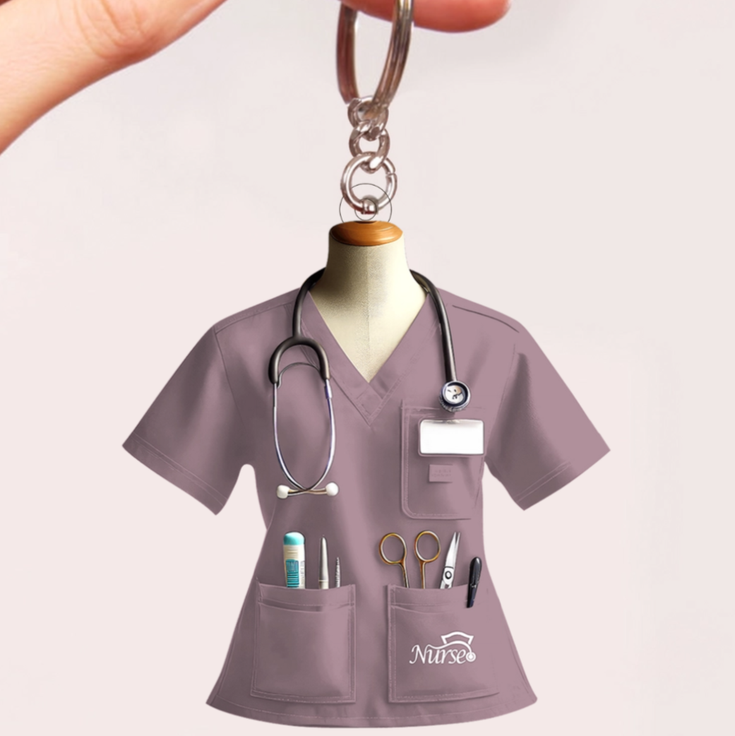 Nurse Uniform Custom Name Personalized Keychain