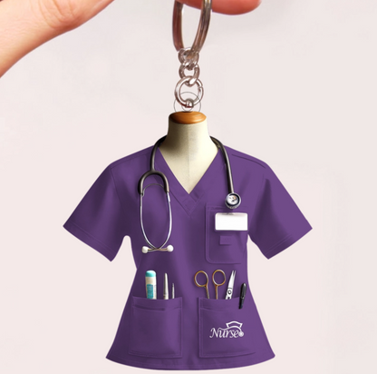 Nurse Uniform Custom Name Personalized Keychain