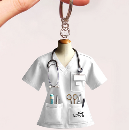 Nurse Uniform Custom Name Personalized Keychain