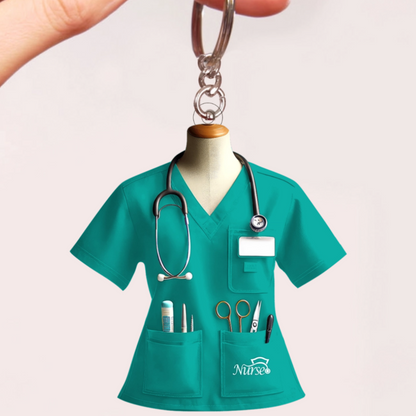 Nurse Uniform Custom Name Personalized Keychain