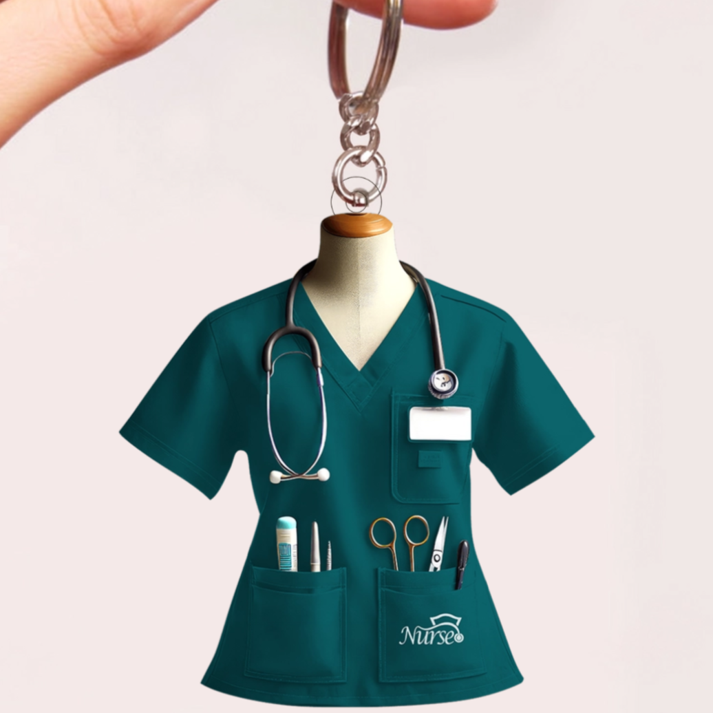 Nurse Uniform Custom Name Personalized Keychain