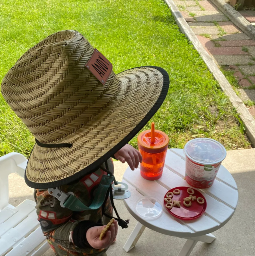 Personalized Summer Leather Patch Straw Hat for Comfort & Unique