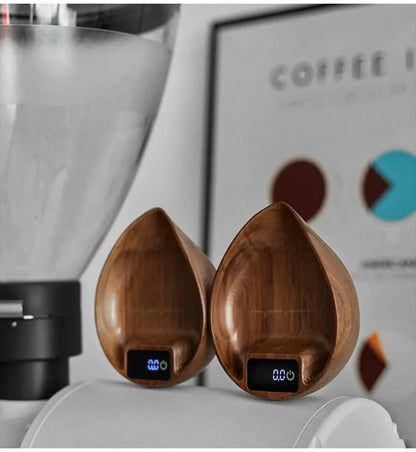 Electronic Walnut Coffee Scale With Leaf Shade