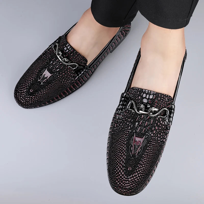 CROCO-EMBOSSED SOVEREIGN LOAFERS