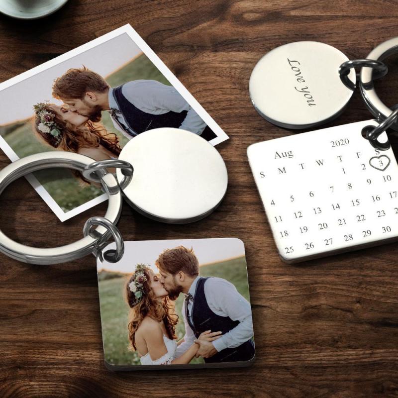 Personalized Custom Photo Engraved Calendar Keychain