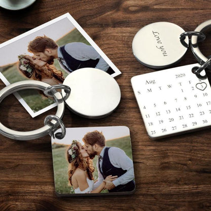 Personalized Custom Photo Engraved Calendar Keychain