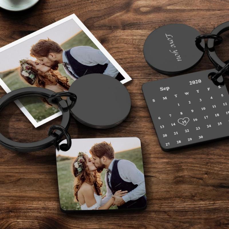 Personalized Custom Photo Engraved Calendar Keychain