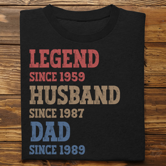 Family - Legend, Husband, Dad And Papa Since - Personalized Unisex T-shirt