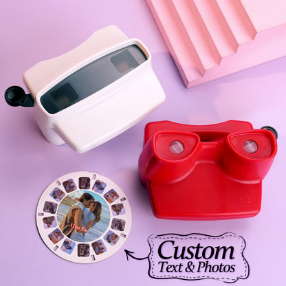 Custom 3D Viewfinder and Reel-Personalized Valentine's Day Gifts Text and Photo Viewer with Your Own Photos