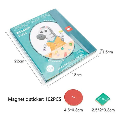 Montessori Magnetic Book Fraction Puzzle For Children