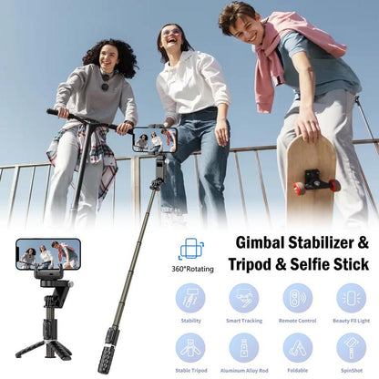 Smartphone Stabilizer Stick 360° Rotation Wireless Control Handheld Extendable Selfie Stick Tripod