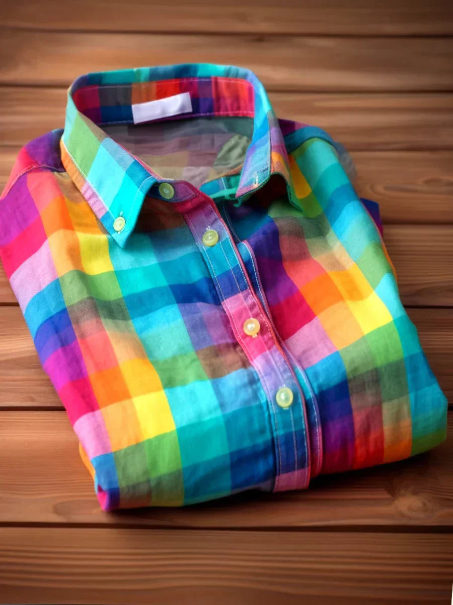 Men's Rainbow Plaid Shirt