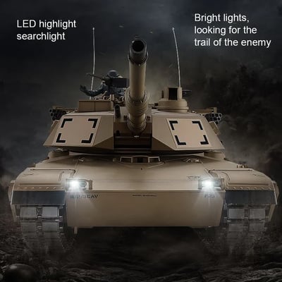 1/16 RC Tank US M1A2 Abrams Main Battle Tank 2.4G RC Military Vehicle Model with Lighting Sound Smoke Shooting Effect