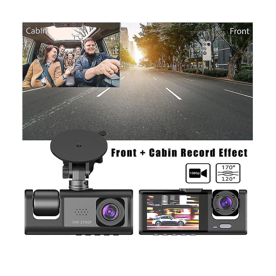 2-Inch Screen Wifi Link 1080P HD Dashcam with Night Vision 2 or 3 Lenses