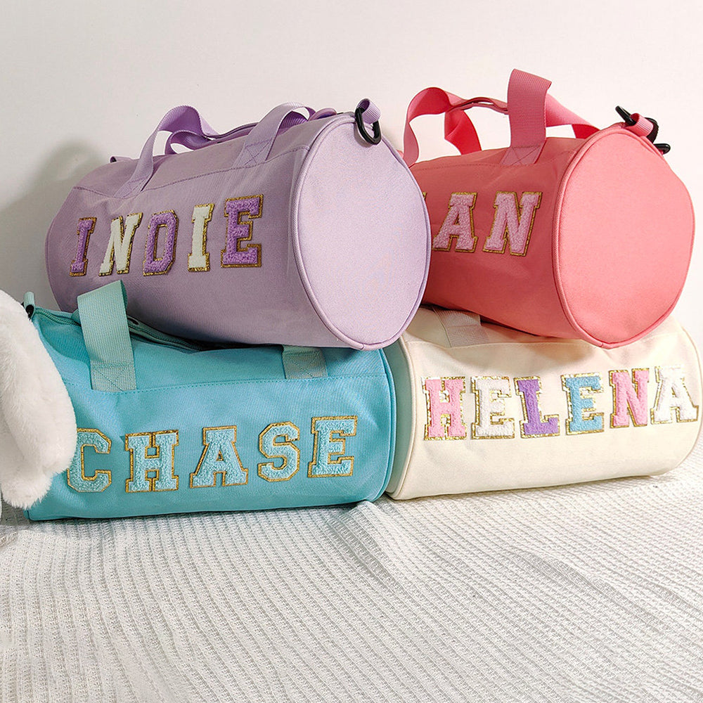 Personalized Chenille Letter Water Proof Duffle Dance Bag