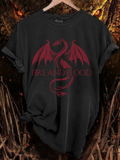 Women's Dragon Fire And Blood Casual Tee