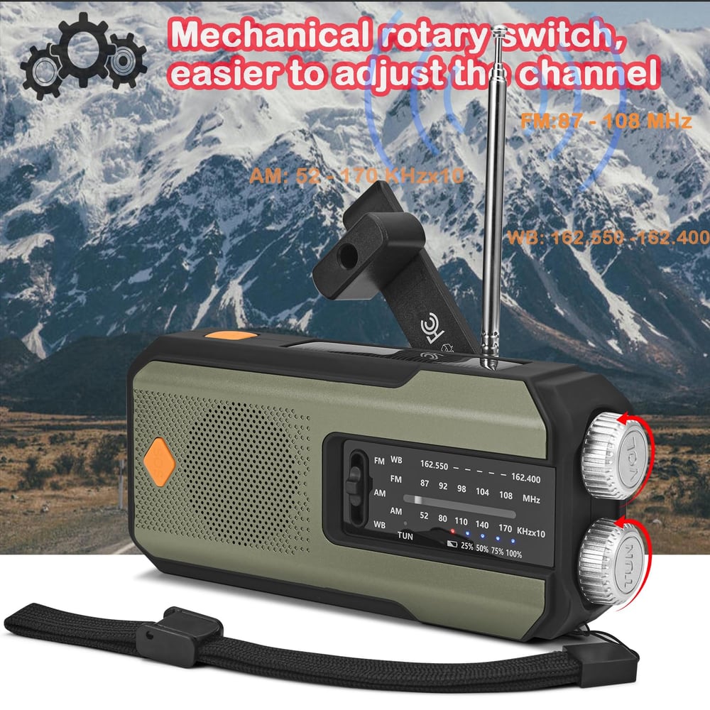 Hand-Crank/Solar Radio