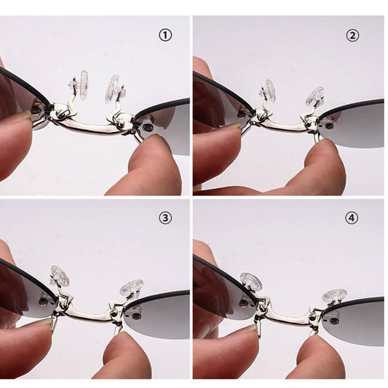 Ultralight Rimless Retro Round Clip On Nose Sunglasses