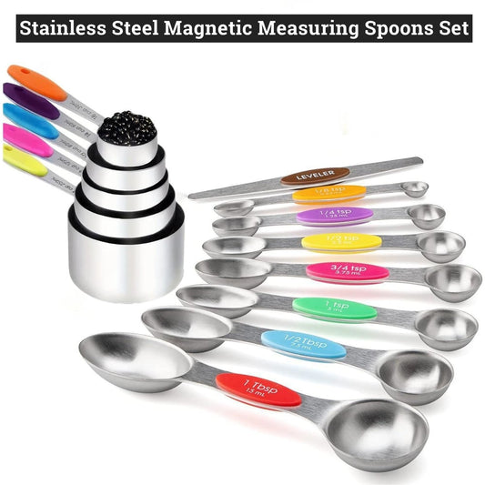 Stainless Steel Magnetic Measuring Spoons Set