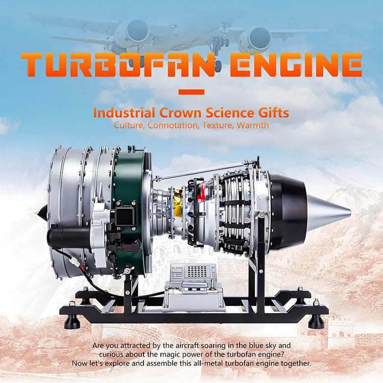 DIY Twin-spool Turbofan Engine Kits Mechanical Metal Assembly Kit Educational Experiment Toy