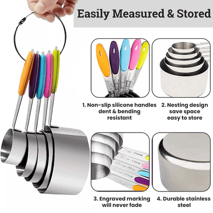 Stainless Steel Magnetic Measuring Spoons Set