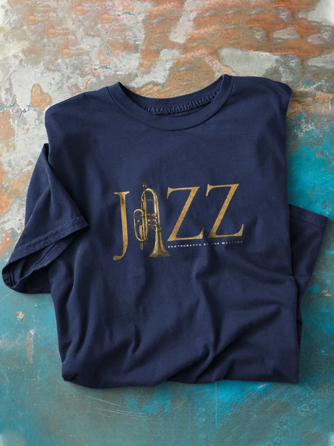 Men's Retro Jazz Shirt Pure Cotton Short Sleeve T-Shirt