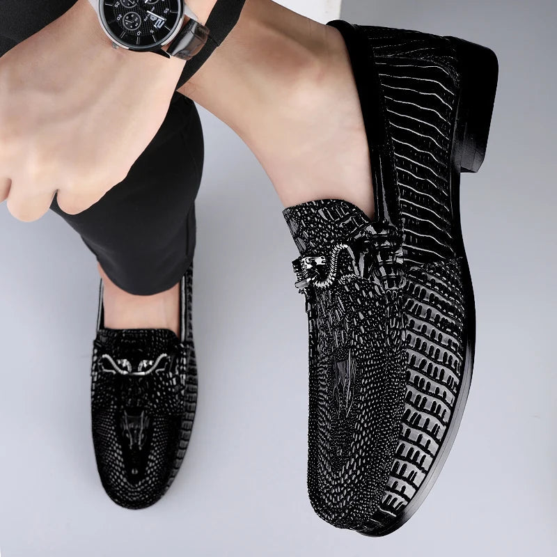 CROCO-EMBOSSED SOVEREIGN LOAFERS